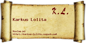 Karkus Lolita névjegykártya
